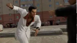 Kiryu punches a dude