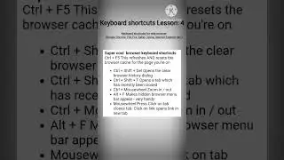 Keyboard shortcuts lesson: 4 | keyboard shortcut for web browser #shorts