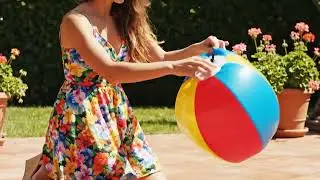 ASMR Pretty Woman Deflating Beachball