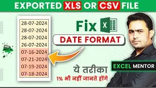 How to fix exported file date format किसी ने नहीं बताया होगा अभी तक #advanceexcel