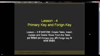 Part 4 SQL Primary Key and Forign Key in Hindi
