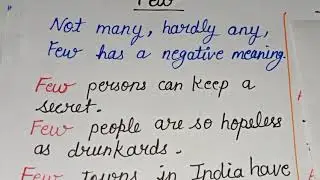 correct use of few,a few,the few/English grammar