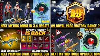 Next Mythic Forge Upgrade Gun | A9 Royal Pass | Next Premium Crate | Pubg Bgmi 3.4 New Update