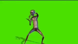 Dancing alien green screen