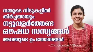 Medicinal plants | വീടുകളിൽ തീർച്ചയായും വളർത്തേണ്ട ഔഷധ സസ്യങ്ങൾ | Dr Jaquline Mathews BAMS