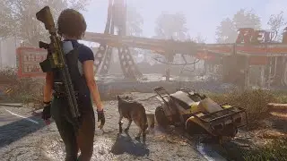 1 hour of... Post apocalyptic ASMR walk🎧️ [Ultra Modded Fallout 4 - 4K]