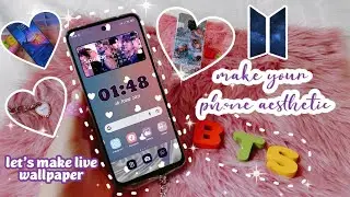 how to make your phone aesthetic 2021 | BTS purple theme 💜 live wallpaper | redmi phone