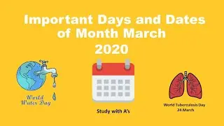 Important days and dates of March •2020