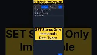 Sets in python programming #python #pythonprogramming #ytshorts #shorts