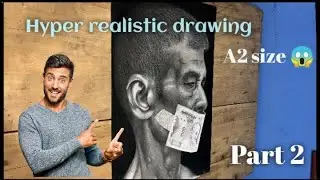 A2 Size hyperrealistic drawing part 2 | big size, charcoal drawing | vn_art |