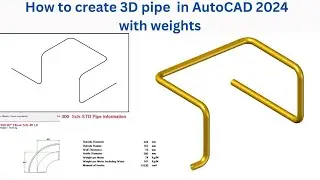 AutoCAD 3D pipe tutorial | AutoCAD 3D Pipe Design Tutorial | AutoCAD 3D Pipe
