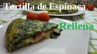 😋Tortilla de espinaca rellena, 🧀 Sin Cocción previa, con Todas las Vitaminas, spinach omelet.