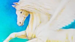 Pegasus in Colored Pencils and Watercolor Pencils