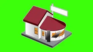 Beautiful building animation. Green screen video.