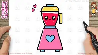 How to Draw a Cute Juicer Mixer Grinder Easy Step-By-Step Drawing and Coloring for Kids