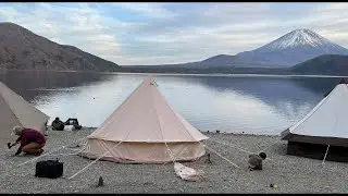 Japan Winter Family Camping: Mt. Fuji, Hot Tent, Yuru Camp, キャンプ　富士山の浩庵キャンプ場　本栖湖　ゆるキャン
