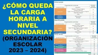 I am a teacher: What will the teaching load be at the secondary level? (School Organization 2023-...
