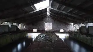 Мишнево Тульской области. DJI Mavic Mini and flying in winter over the ruins.