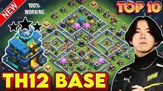 TOP-10 BEST TH12 HYBRID BASE WITH LINKS + REPLAY ||TH12 HYBRID BASE ANTI 3 STAR || TH12 ANTI-E DRAG