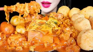 ASMR CHEESY ROSE CHICKEN , CHEESE BALLS 두찜 불닭 로제 찜닭 먹방 EATING SOUNDS MUKBANG