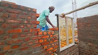 Bricklaying Construction_Lintel Level Window Fixing Properly with Brickwork|Lintel Brickwall
