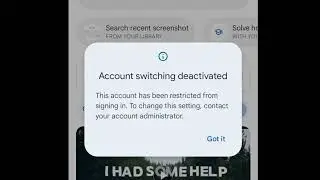 Account Switching Deactivated