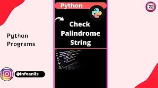 Check Palindrome String Using Python | #shorts #programming #pythonprogramming