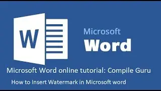 How to Insert Watermark in Microsoft word