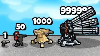 ЭВОЛЮЦИЯ СИЛЫ ТУРЕЛИ, МАКСИМАЛЬНЫЙ УРОВЕНЬ! | Tower Gun Army
