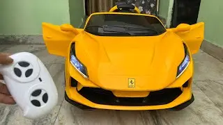 RC Ferrari Car Unboxing & Testing | The Power Wheels Ride on Ferrari Car | Shamshad Maker🔥🔥