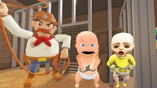 CHASING CRAZY COWBOY BABIES 😱 Who's Your Daddy Baby in Yellow Roblox