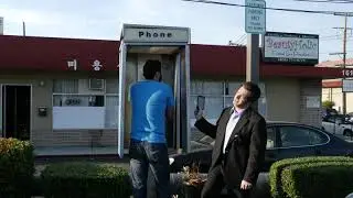 BIKINI VALLEY CAR WASH - Deleted scene - Rich banging on the phone booth to annoy Mark