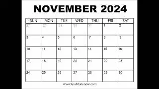 November 2024 Calendar Message to Everybody on YouTube