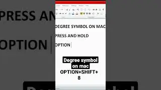 How to type degree symbol on Mac ? 