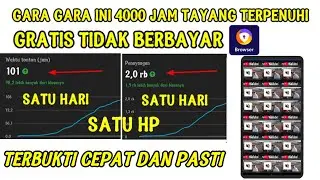 Cara tembus 4000 jam tayang youtube dengan satu hp Terbukti dalam satu hari