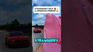 Throwing STRAWBERRY MILK 🍓🥛 at SPEEDING FERRARI in School Zone 🤬😂