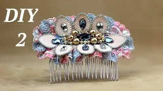 Гребень для волос своими руками. Часть 2./DIY beaded hair comb