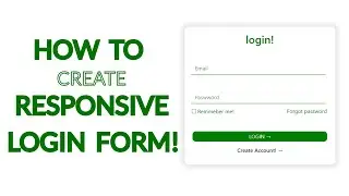 How to create a responsive Login Form Step by Step | login form tutorial | tutorial