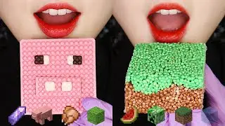 MINECRAFT FOOD ASMR CHOCOLATE ASMR EMOJI FOOD ASMR 🐷