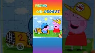 Peppa and George  - solving jigsaw puzzle for children Peppa Pig #shorts