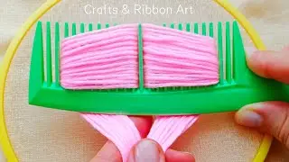 It's so Cute 🌺💖 Super Easy Woolen Flower Craft Ideas with Hair Comb - DIY Amazing Yarn Flowers