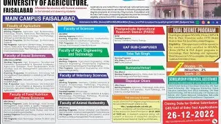 University Of Agriculture (UAF) Spring Admission 2023-2024
