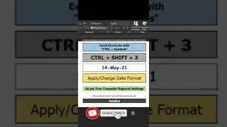 Excel Shortcut - 👉 CTRL + SHIFT +  3 👈 