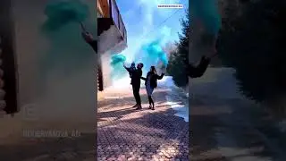 Гендер пати цветной дым на определение пола ребёнка. Дымовая шашка меняет цвет из белого в цветной
