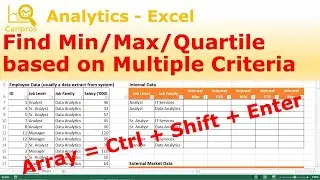 Find Min, Max and Quartile Value Based on Multiple Criteria with Array Function