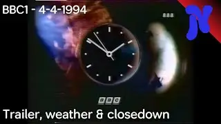 BBC1 closedown (4-4-1994)