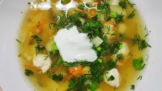 Легкий рассольник для худеющих.
