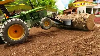 TRACTORS LOAD and TRANSPORT LOGS on the Corleone Farm | rc farming