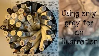 Drawing a witch with only grey art supplies - Talking about the witch lore of Omneiris