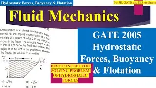 FLUID MECHANICS | GATE 2005 || Hydrostatic Forces | Buoyancy | Flotation | PYQ | CIVIL